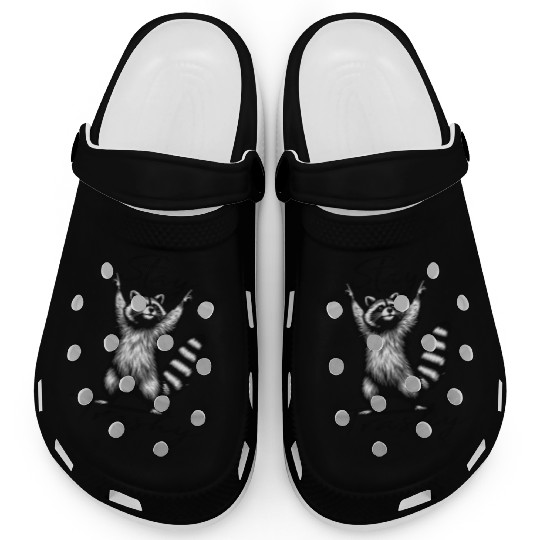 Stay Trashy Raccoon squad Clogs
