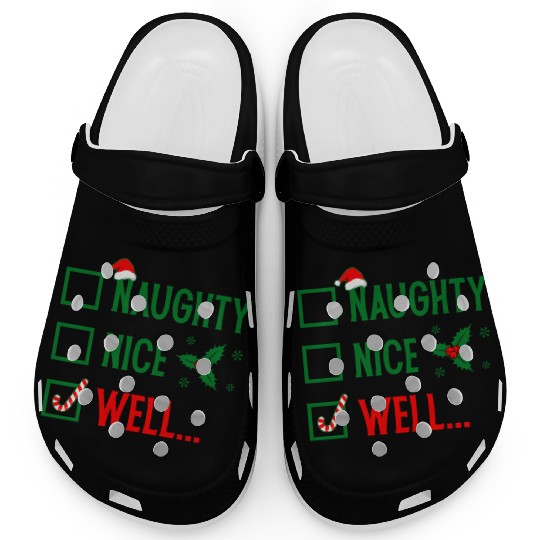 Naughty or Nice Funny Christmas Clogs
