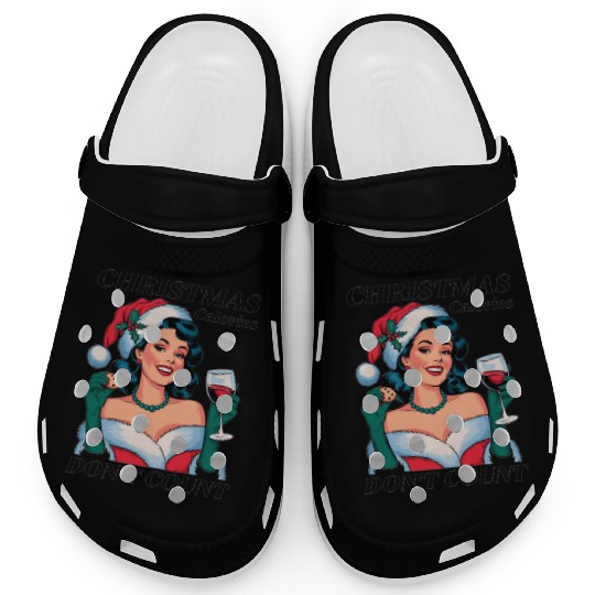 Retro Girl Christmas, Merry Christmas Clogs