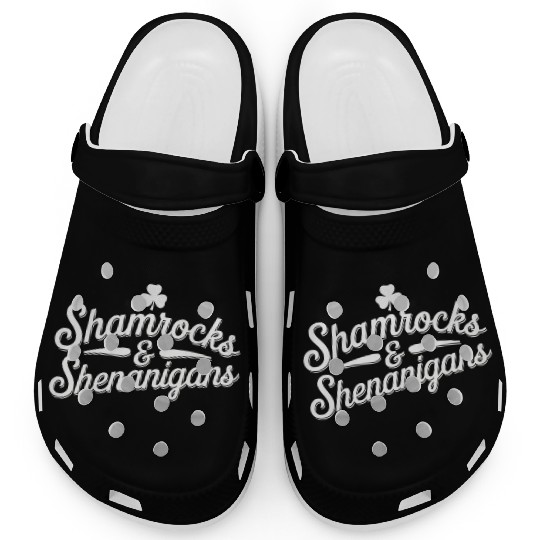 Happy St Patricks Day Lucky Shamrock&Shenanigans Clogs