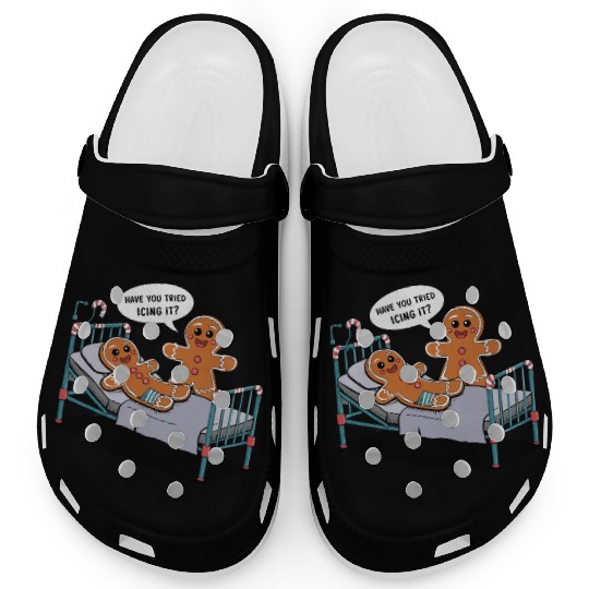 Christmas Gingerbread Hospital Humor Clogs