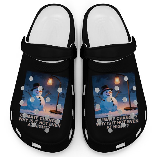 Frosty Snowman Under Street Lights Christmas Clogs