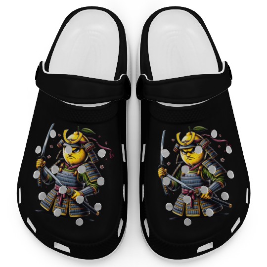 Samurai Lemon Warrior Blossom Art Clogs