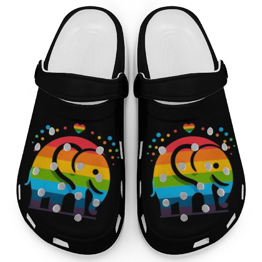 Rainbow Elephant Clogs