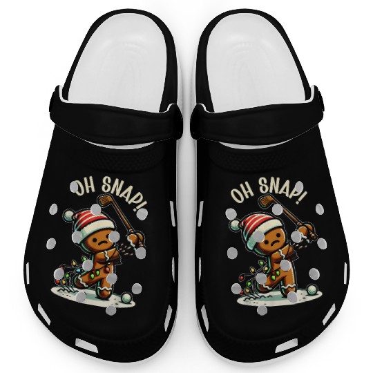 Oh Snap Gingerbreadman Golfer Golf Christmas Golf Clogs