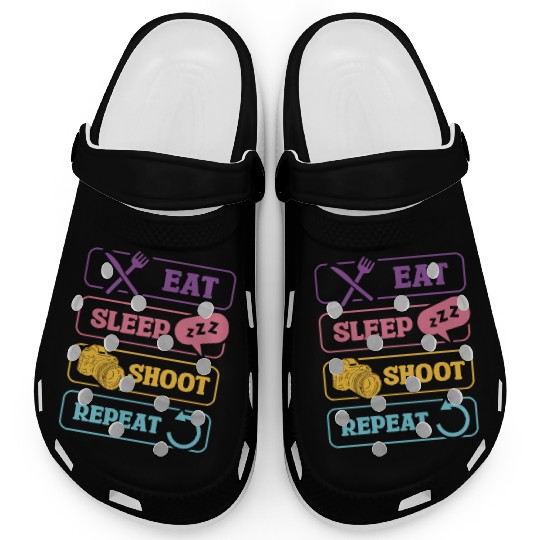 Eat Sleep Shoot Repeat Photography Enthusiast Clogs