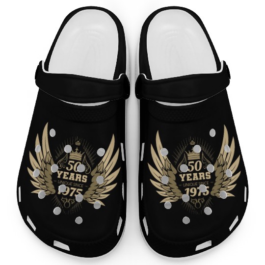 50th Birthday Unique Angel Crown Wings Clogs