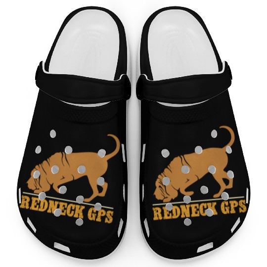 Redneck GPS | Funny Bloodhound | NickerStickers® Clogs