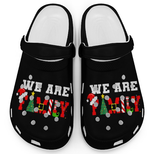 We Are Family Christmas Pajamas Matching Xmas Clogs