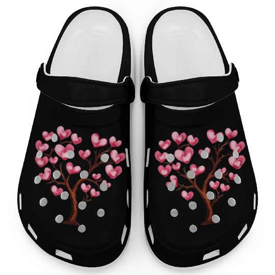 Heart Tree, Valentines Day Clogs