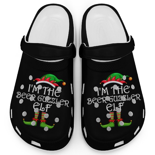 I'm The Beer Guzzler Elf Matching Family Christmas Clogs