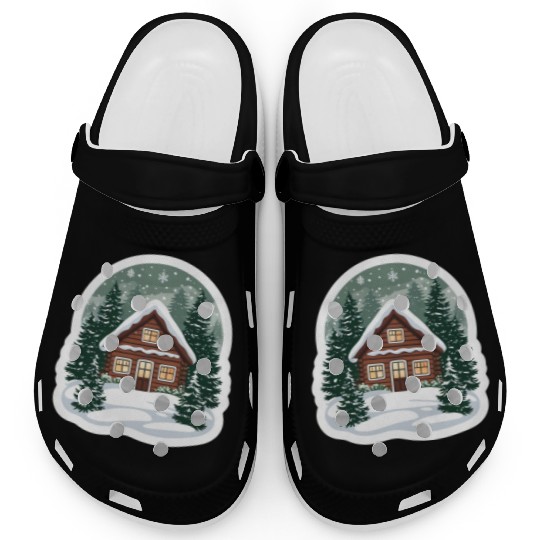 Cozy Cabin in Winter Wonderland Clogs