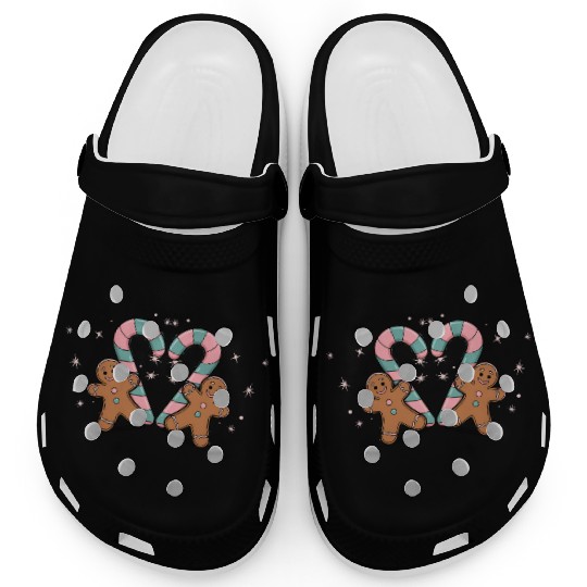 Festive Candy Cane & Gingerbread Holidays Clogs
