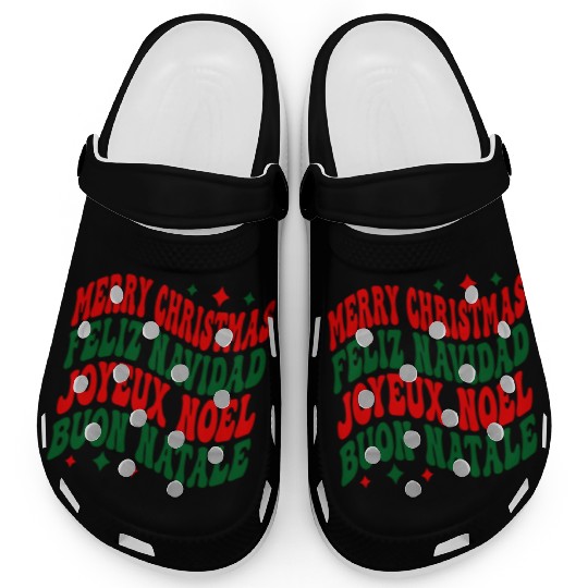 Merry christmas feliz navidad joyeux noel Clogs