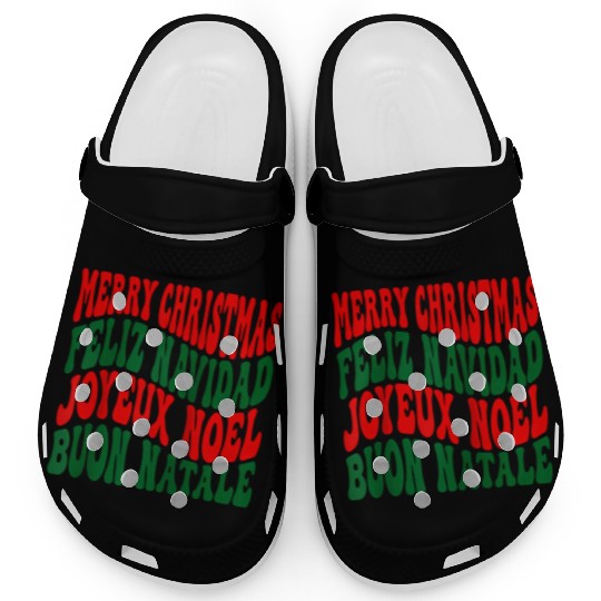 Merry christmas feliz navidad joyeux noel Clogs