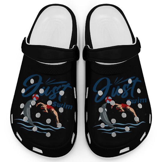 Just Swim - Cute Dolphins With Swimmer Clogs