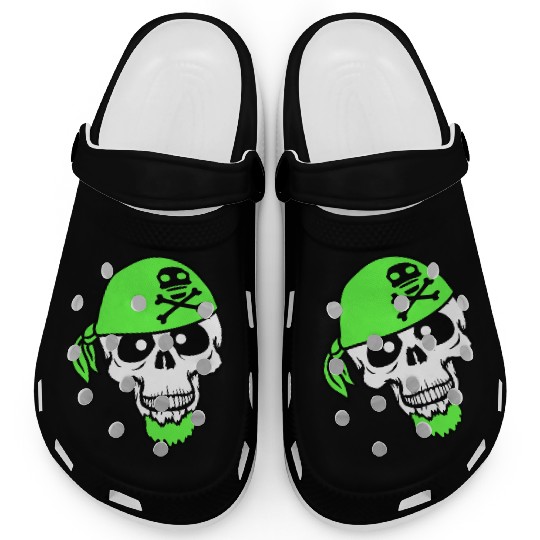 Pirate Hat Skull Skeleton Halloween Head Scarf Fun Clogs