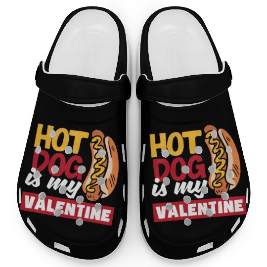 Hot Dog Is My Valentine Fun Design Clogs