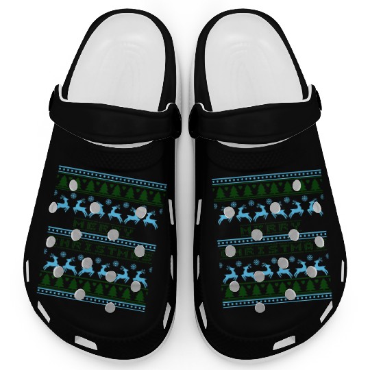 Festive Christmas Trees Reindeer Snowflakes Hearts Clogs