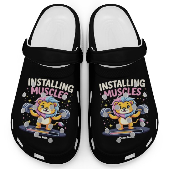 Installing Muscles Lion Löwen Kraftsport Workout Clogs
