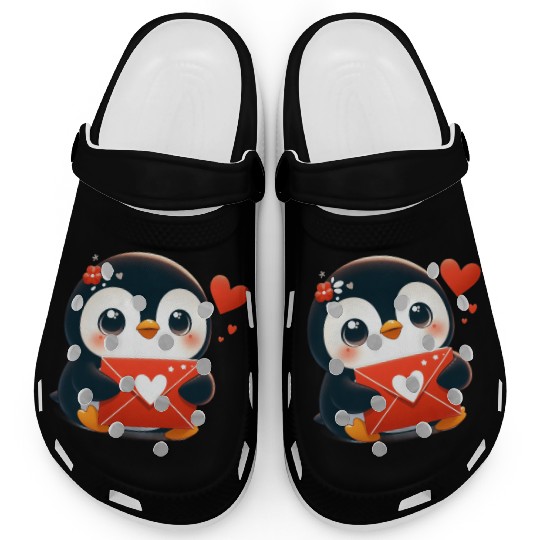Penguin Valentine Mail with Heart Clogs