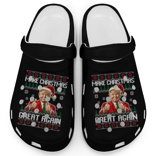 Make Christmas Great Again Xmas Funny Trump Clogs
