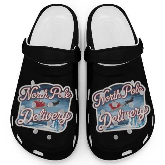 Magical Arctic Night Santa Sleigh North Pole Clogs