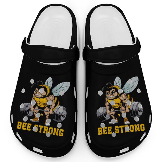 Bee Strong Gym Fitness Bodybuilding Clogs
