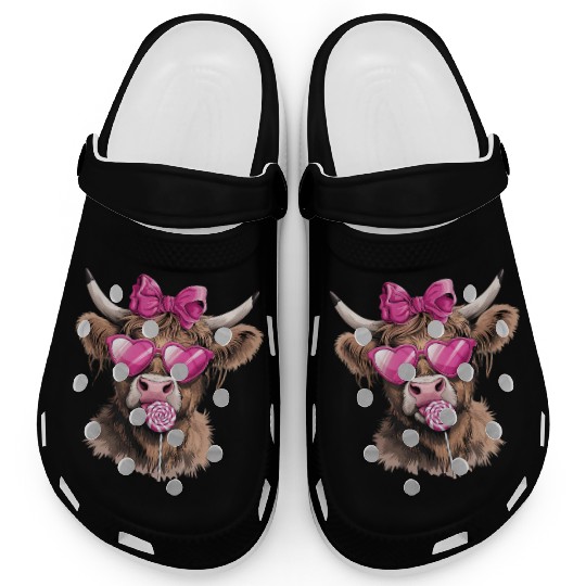 Highland Cow Valentines, Valentines Day, Retro Clogs