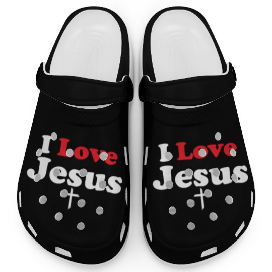 I Love Jesus Christian Christmas Clogs