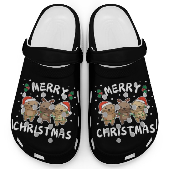 Merry Christmas Cute Otter Festive Lights Otter Clogs