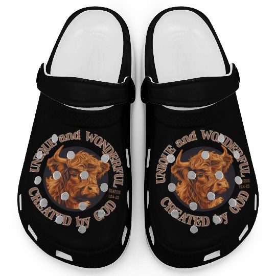 Unique and Wonderful Highland Cow Created by God Clogs