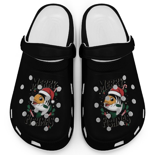 "Merry Fishmas Clogs - Funny Christmas Fish