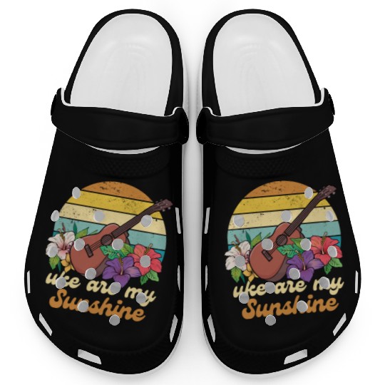 Uke Are My Sunshine Retro Vibes Hibiscus Clogs