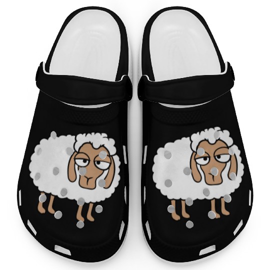 Sheep Tired Bored Look Little Sweet Lamb Bad Mood Clogs