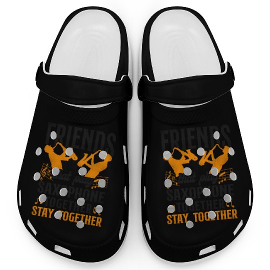 Saxophone Friends Besties Buddies Clogs