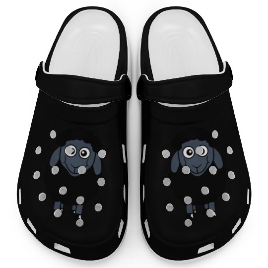 Black Sheep Small Cute Funny Lamb Cool Comic Sweet Clogs