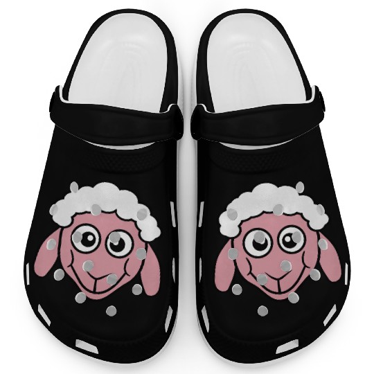 Sheep Face Head Cute Small Baby Lamb Sweet Comic Clogs