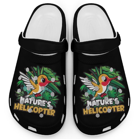 Hummingbird Humor Nature's Helicopter Tropical Clogs