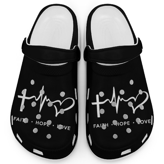 Faith Hope Love - White Clogs