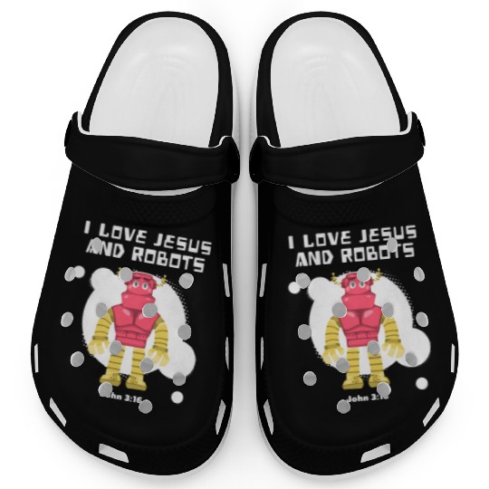 I Love Jesus and Robots, John 3:16 Clogs