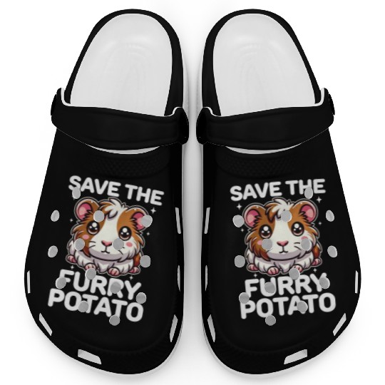 Save the Furry Potato Funny Guinea Pig Cute Kawaii Clogs