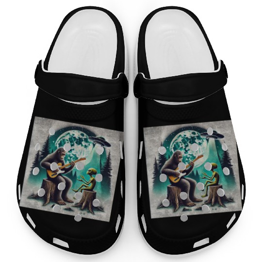 Alien Bigfoot Guitar Sasquatch Present For Kids Clogs