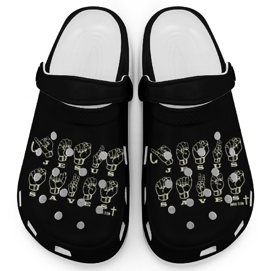 ASL Sign Language, Jesus Saves, John 3:16 Clogs