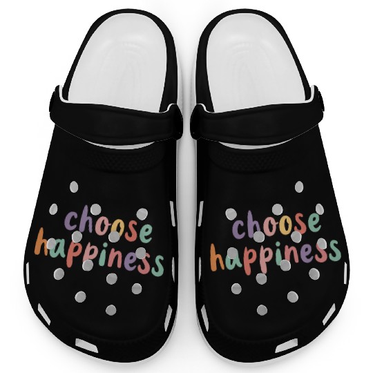 Choose Happiness Retro Colorful Pastel Kids Clogs