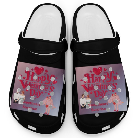Happy valentine day sweetheart surprise Clogs