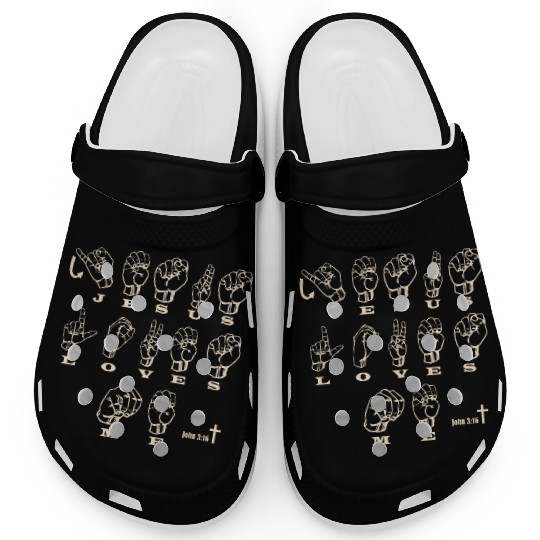 ASL Sign Language, Jesus Loves Me, John 3:16 Clogs