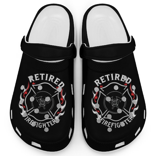 Retired Firefighter Maltese Cross Flame Design Clogs