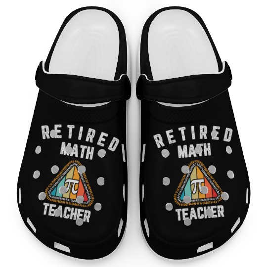 Retired Math Teacher 2025 Retro Pi Symbol Design Clogs