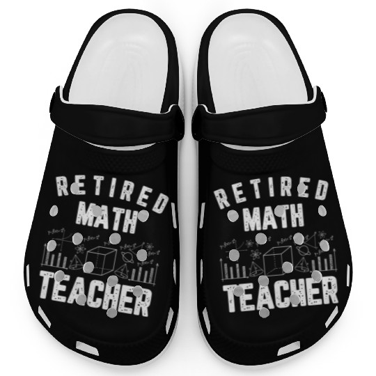 Retired Math Teacher 2025 Chalkboard Design Clogs